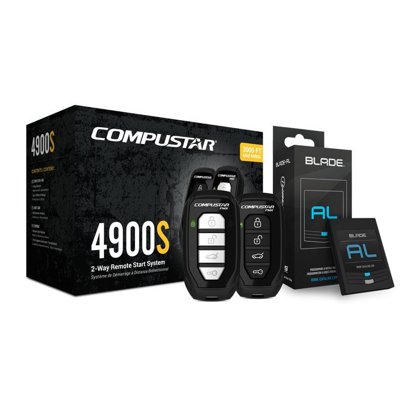 Compustar CS4900-S 2-way remote start system kit with FMX remotes and Blade-AL bypass module
