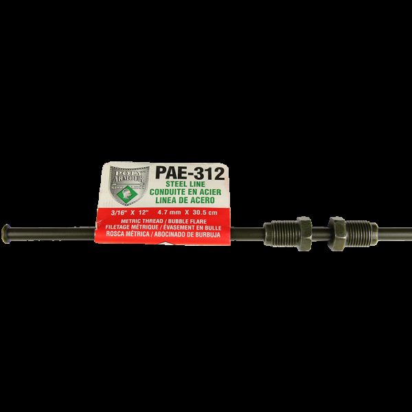 AGS Poly-Armour Euro Brake Line, 3/16 In. x 8 In.