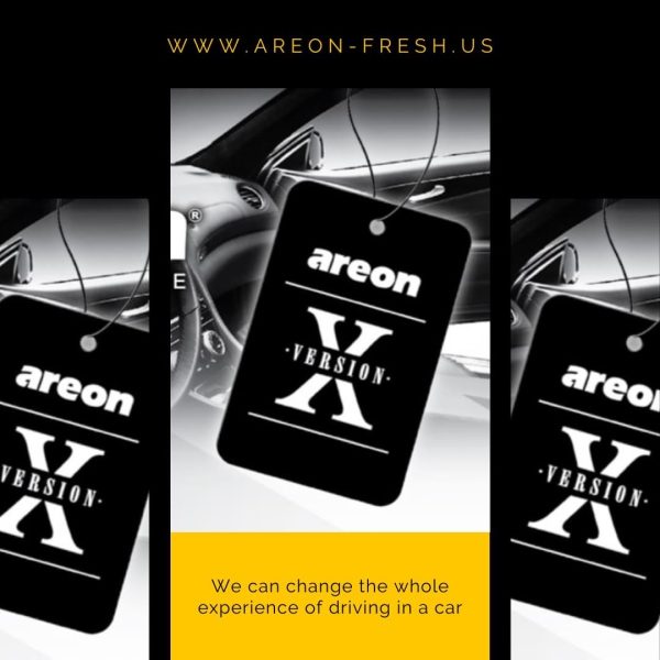 Areon X Version Hanging Car Air Freshener, Vanilla Black