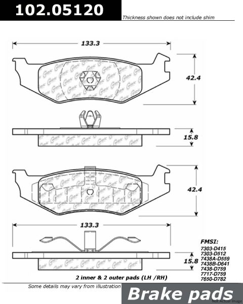 Centric Posi Quiet Semi-Metallic Disc Brake Pad Set