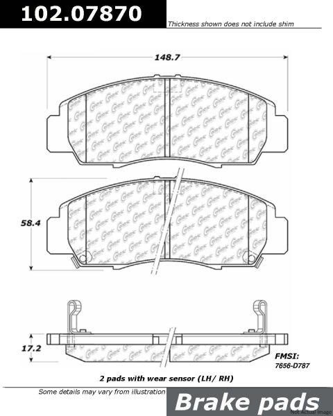 Centric Posi Quiet Semi-Metallic Disc Brake Pad Set