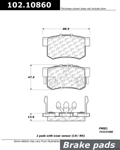Centric Posi Quiet Semi-Metallic Disc Brake Pad Set