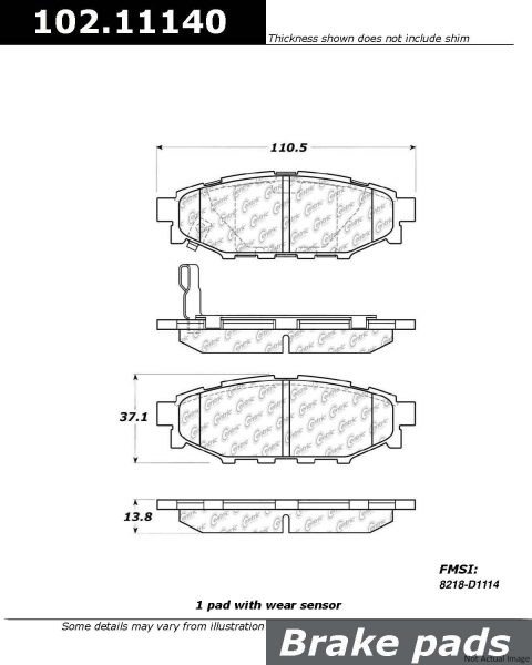 Centric Posi Quiet Semi-Metallic Disc Brake Pad Set