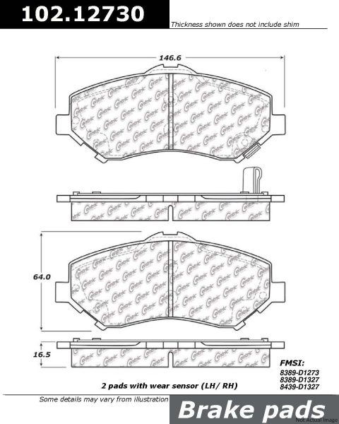 Centric Posi Quiet Semi-Metallic Disc Brake Pad Set