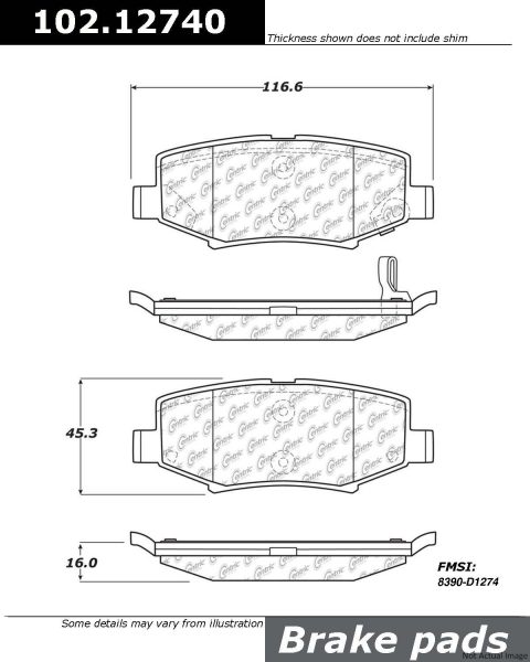 Centric Posi Quiet Semi-Metallic Disc Brake Pad Set