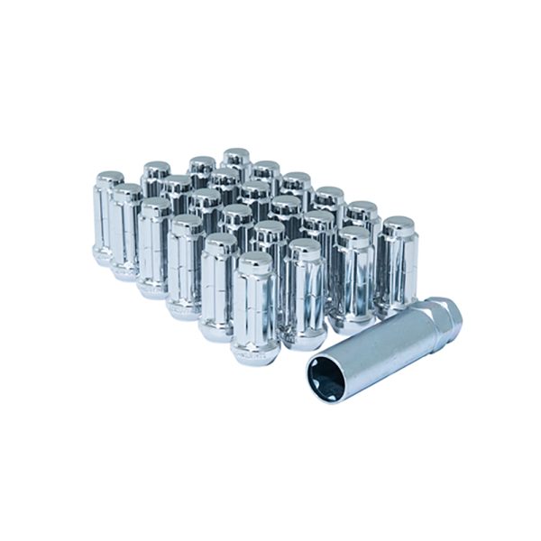 Gorilla Spline Lug Nut Kit, 14 x 1.5, 6-Lug, Chrome