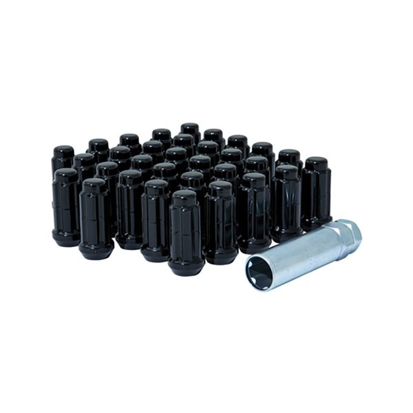 Gorilla Spline Lug Nut Kit, 14 x 1.5, 32-Piece, Black, with Key