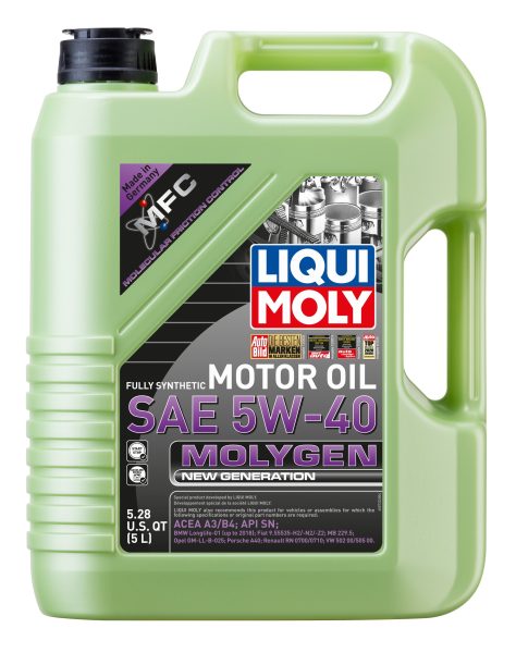 Liqui Moly Molygen New Generation 5W-40 Motor Oil, 5 Liter