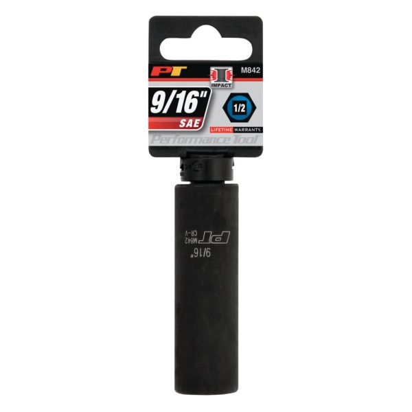 Performance Tool 1/2 In. Drive 9/16 In. 6-Point Deep Impact Socket