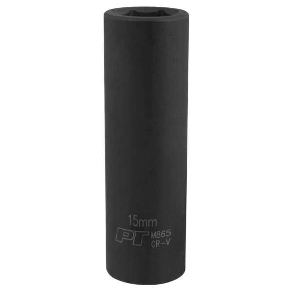Performance Tool 1/2 In. Drive 15mm 6-Point Deep Impact Socket