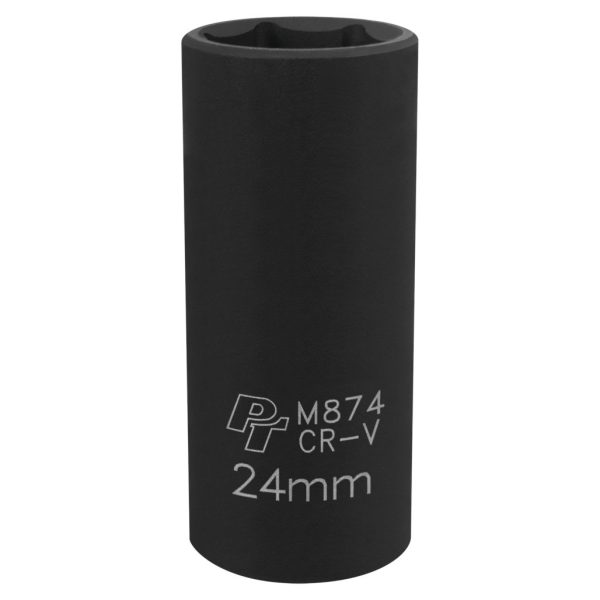 Performance Tool 1/2 In. Drive 24mm 6-Point Deep Impact Socket