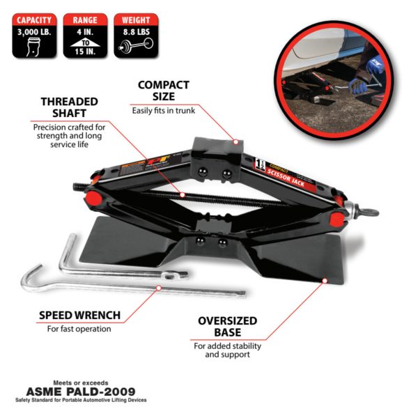 Performance Tool 1-1/2 Ton Scissor Jack