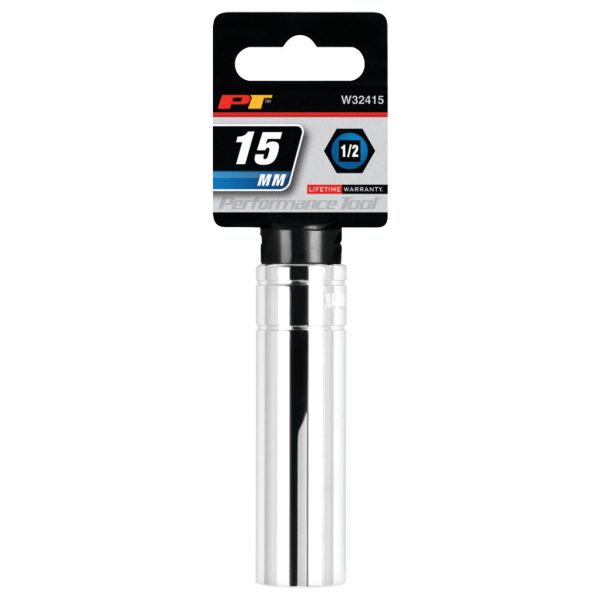 Performance Tool 1/2 In. Drive 15mm 6-Point Deep Socket