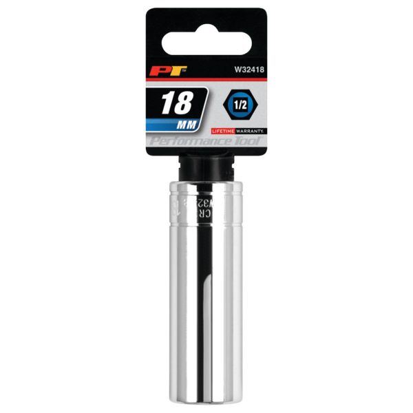 Performance Tool 1/2 In. Drive 18mm 6-Point Deep Socket