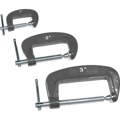 Performance Tool 3-Piece C-Clamp Set
