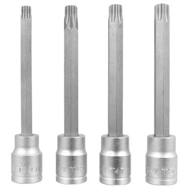 Performance Tool 4-Piece 3/8 In. Drive Long Star Bit Socket Set